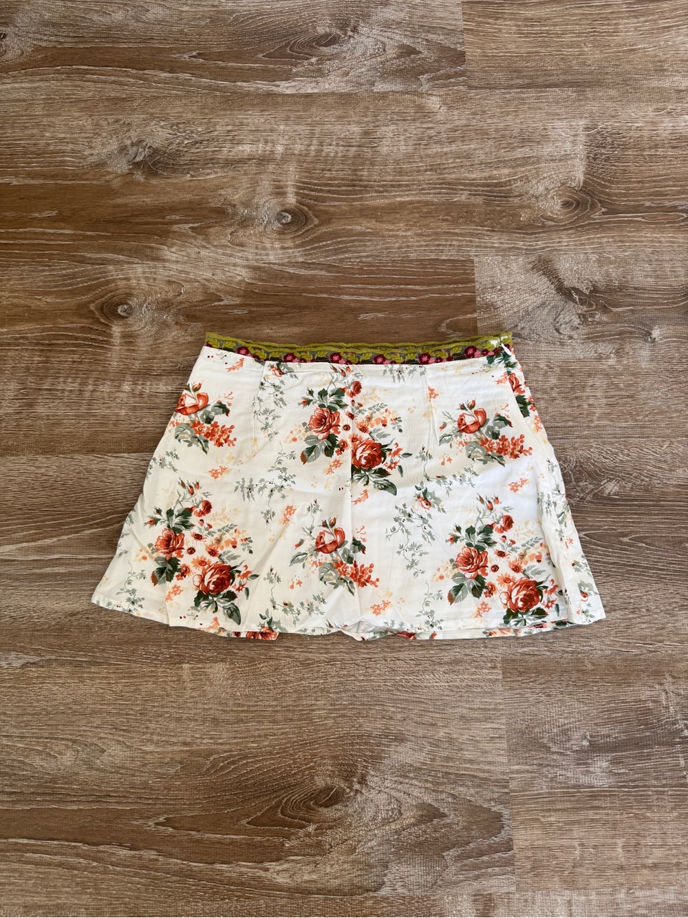 Princess Polly white floral mini skirt